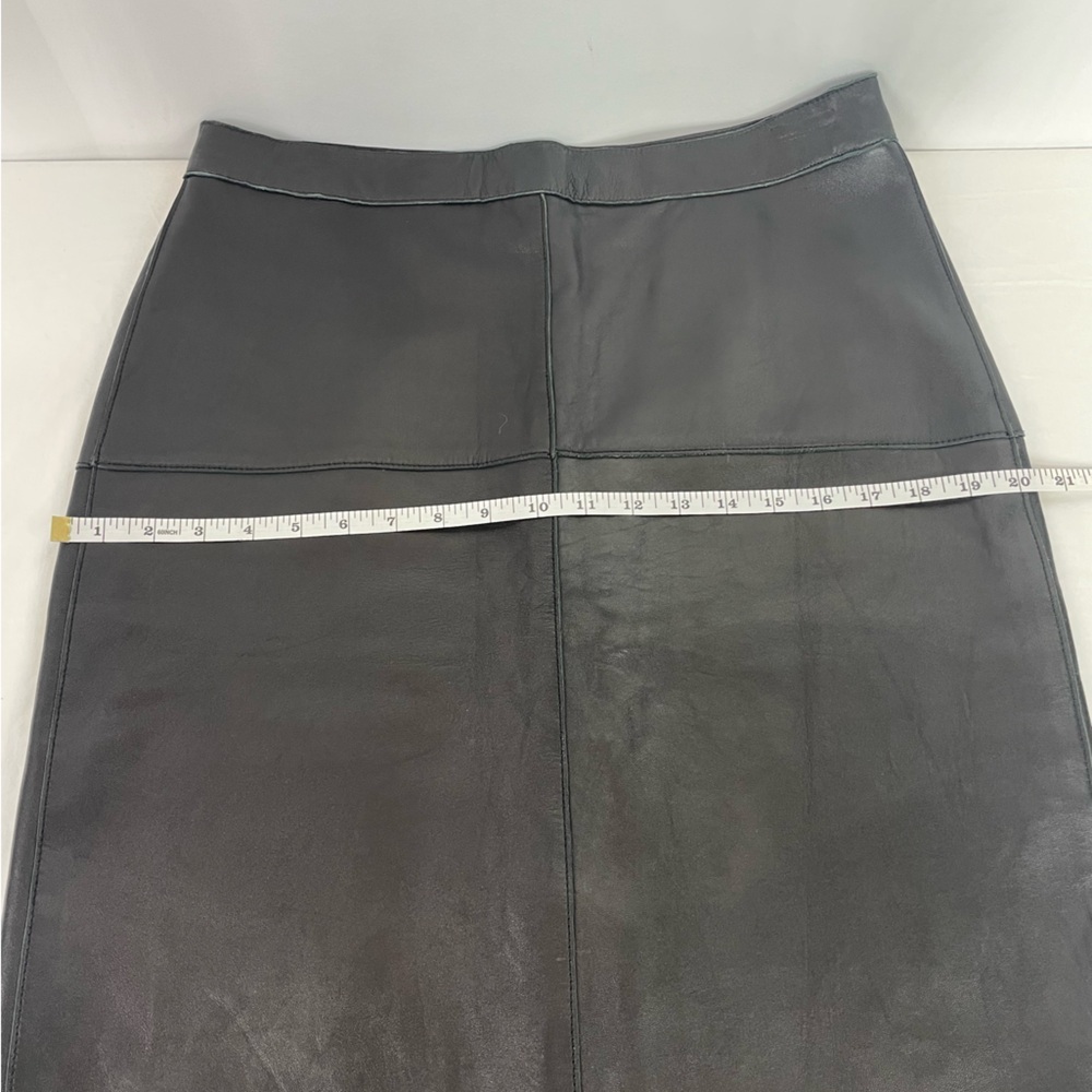 Isaac Mizrahi for Target Genuine Leather Skirt 10 Black Pencil Knee Length - Picture 10 of 10